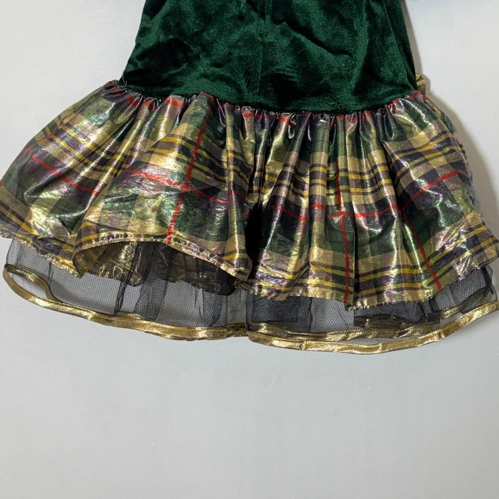 Vintage Jessica Ann Green Velvet Plaid Tulle Dress Size 2T Holiday‎ Christmas